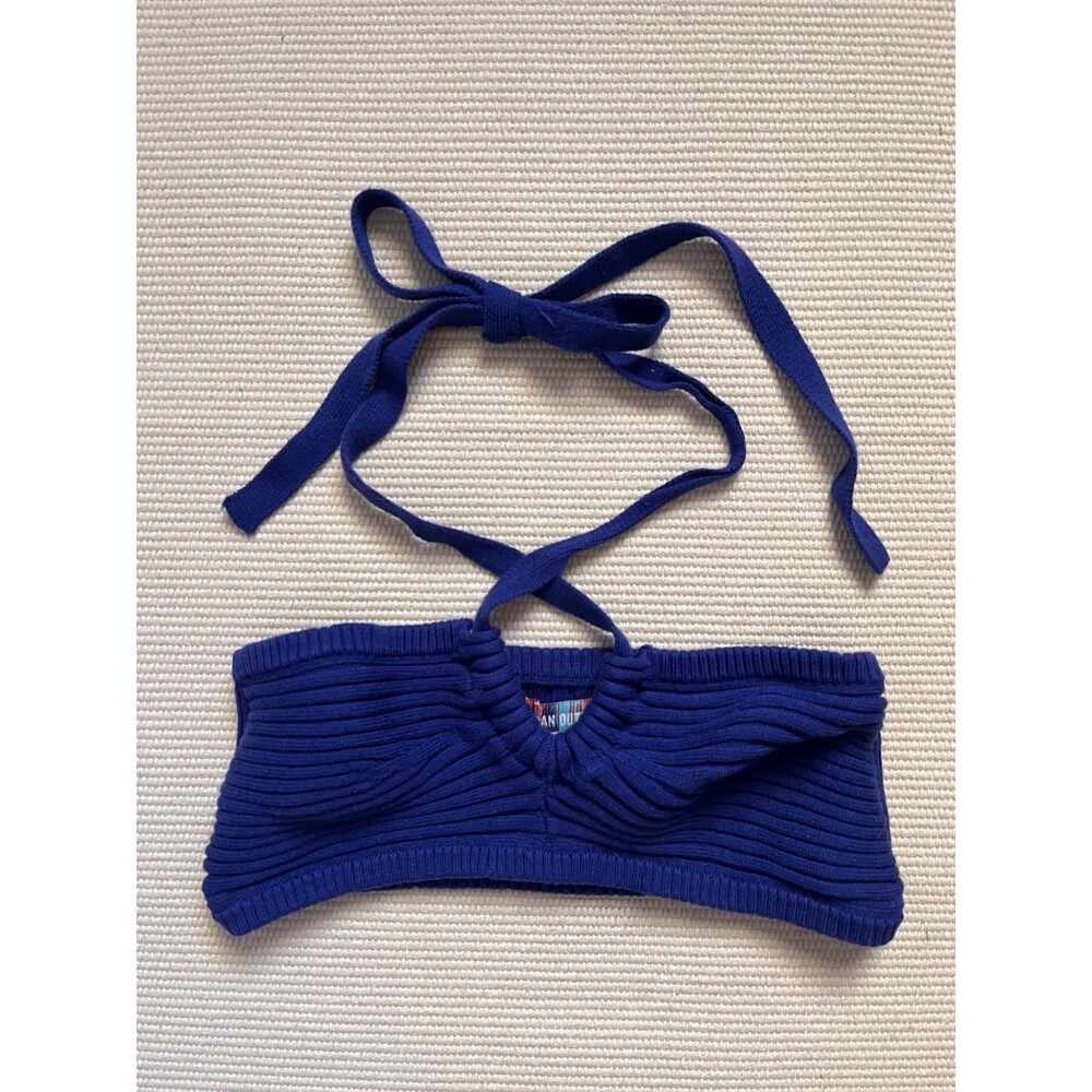 Urban Outfitters Halter Knit Bandeau Top in Cobalt Blue Size SMALL